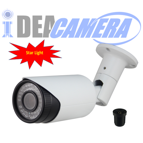 Starlight IP Camera with Audio In,POE,VSS Mobile App,P2P,H.265 1920*1080P