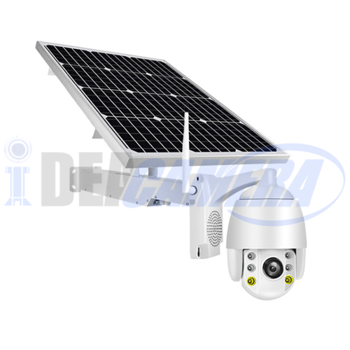 5MP H.265 HD 3-inch 4G PTZ Speed Dome Camera with 60W solar energy, 5X Optical Zoom Lens, Outdoor use.