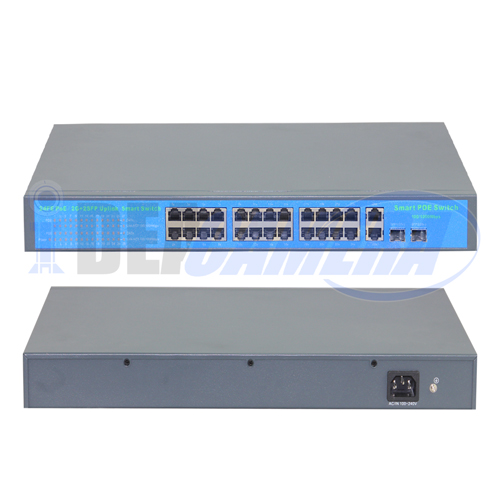 250W 24+2+2 Active 10/100/1000Mbps POE Switch, Internal Power.