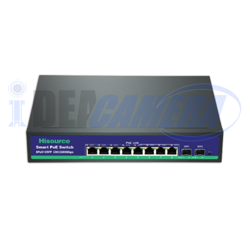 120W 8Ports Standard 8+2 Full Gigabit PoE Switch, Internal Power.