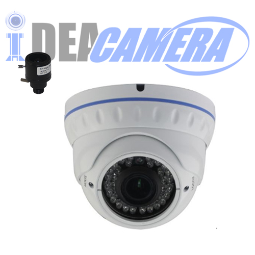 5Mp dome ip camera with audio,poe power,weatherproof,vss mobile app,2592*1944@20fps,face detection with p2p,2.8-12mm varifocal lens.