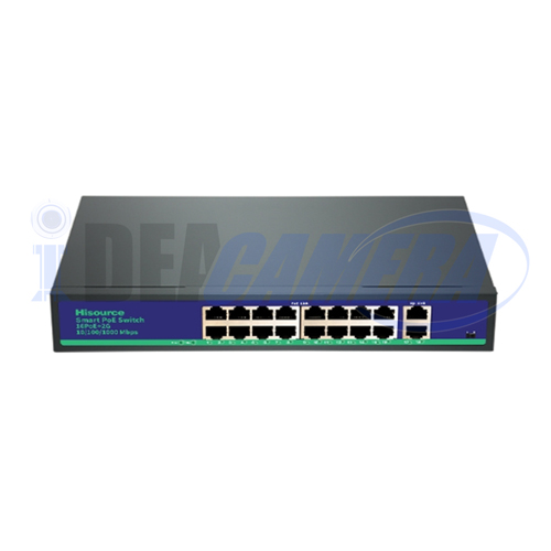 250W 16Ports Standard Active 16+2 Full Gigabit POE Switch, Internal Power.